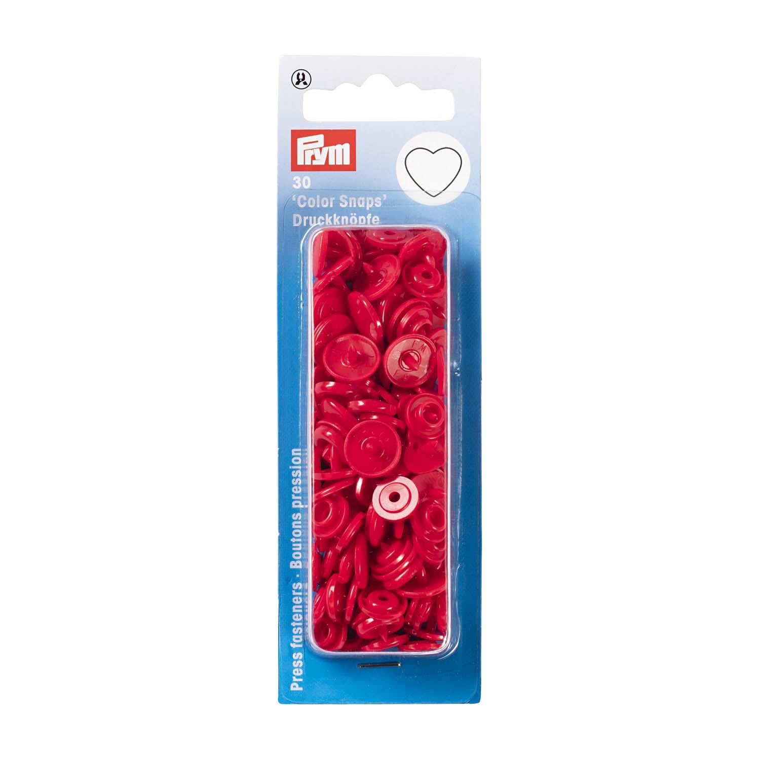 Prym nähfreie Druckknöpfe Color Snaps Herz rot