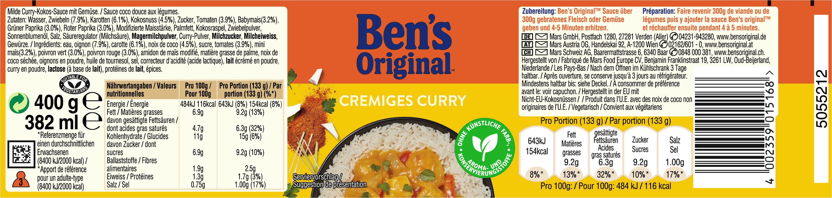 Produktbild Ben's Original Cremiges Curry 3 von 7