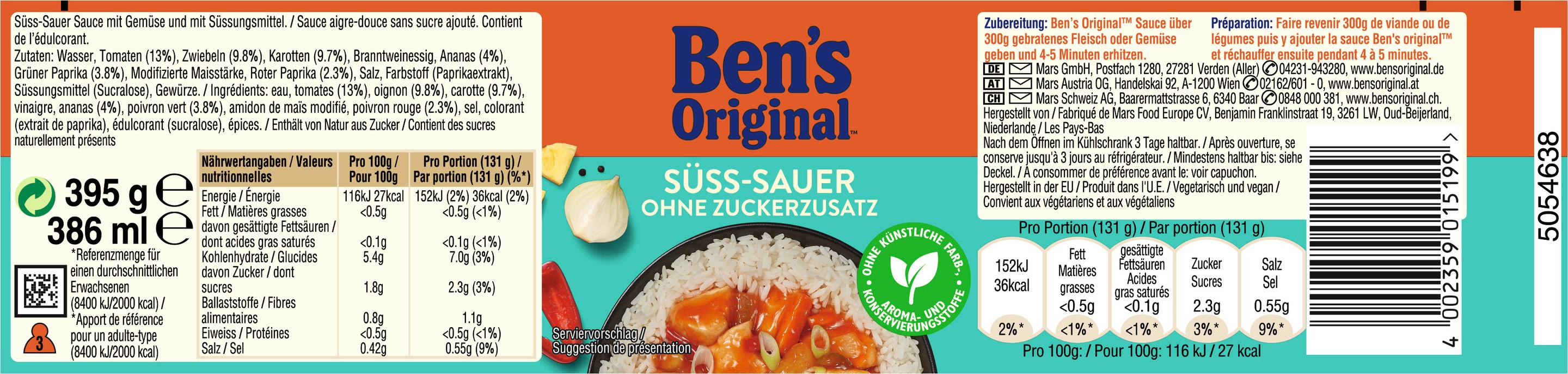 Produktbild Ben's Original Süß-Sauer ohne Zuckerzusatz 5 von 7