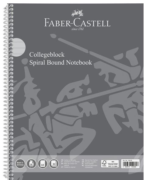 FABER-CASTELL Collegeblock A4 kariert 80 Blatt 90g