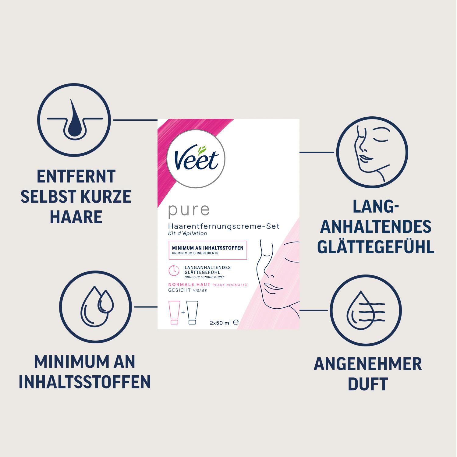 Produktbild Veet PURE Gesicht Haarentfernungs-Creme Set 9 von 10