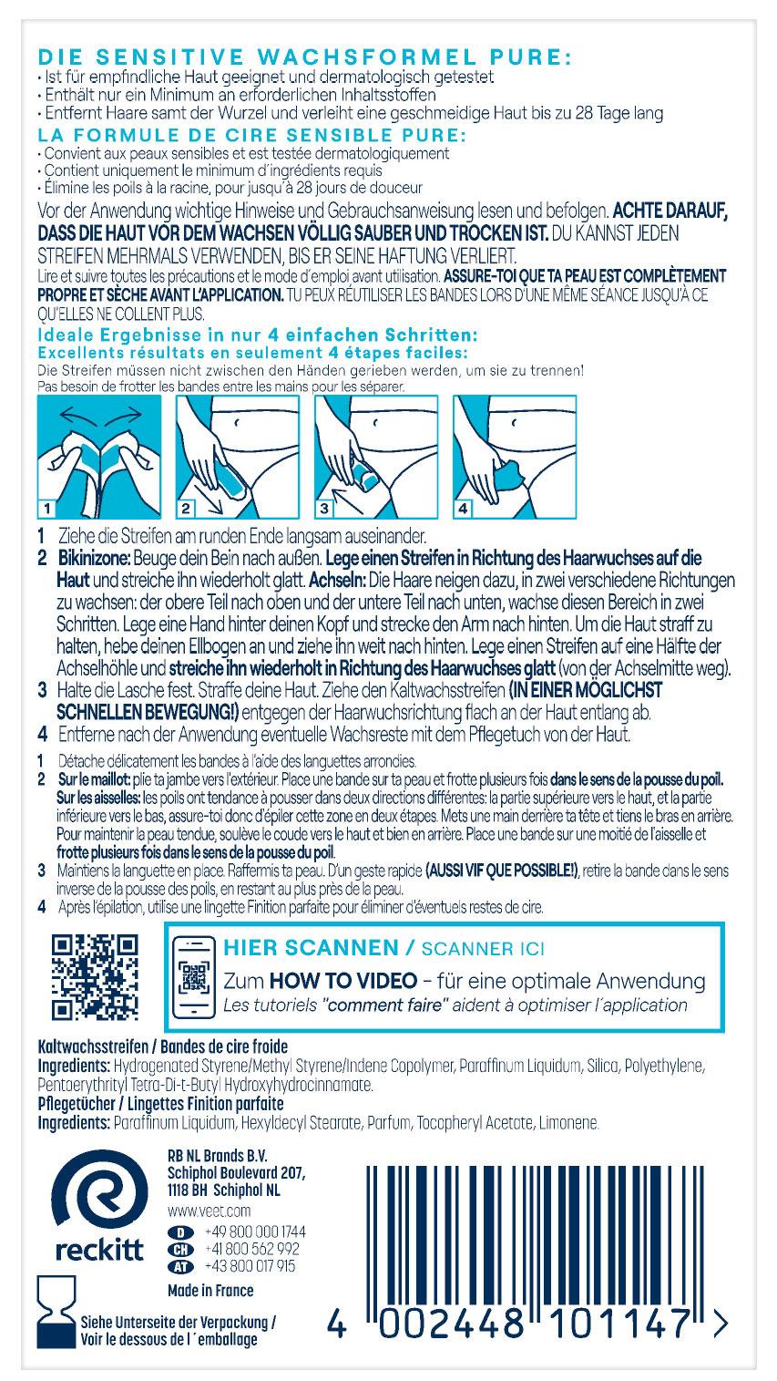 Produktbild Veet PURE Kaltwachsstreifen Bikini&Achseln 2 von 5