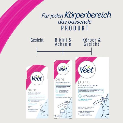 Produktbild Veet PURE Gesicht Kaltwachsstreifen Sensible Haut 7 von 10