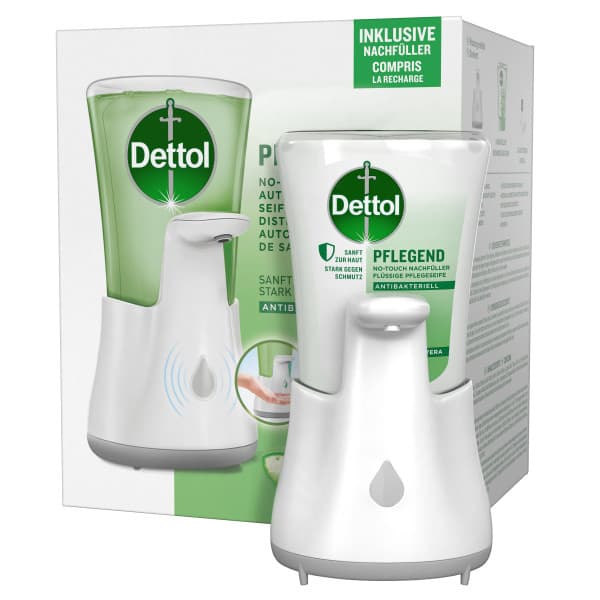 Dettol No-Touch Automatischer Seifenspender – Inkl. Dettol Nachfüller Aloe Vera