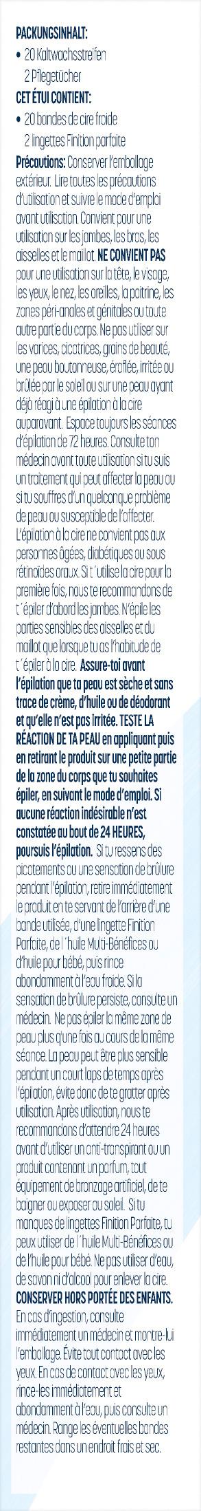 Produktbild Veet PURE Kaltwachsstreifen Sensible Haut Körper + Beine 5 von 6