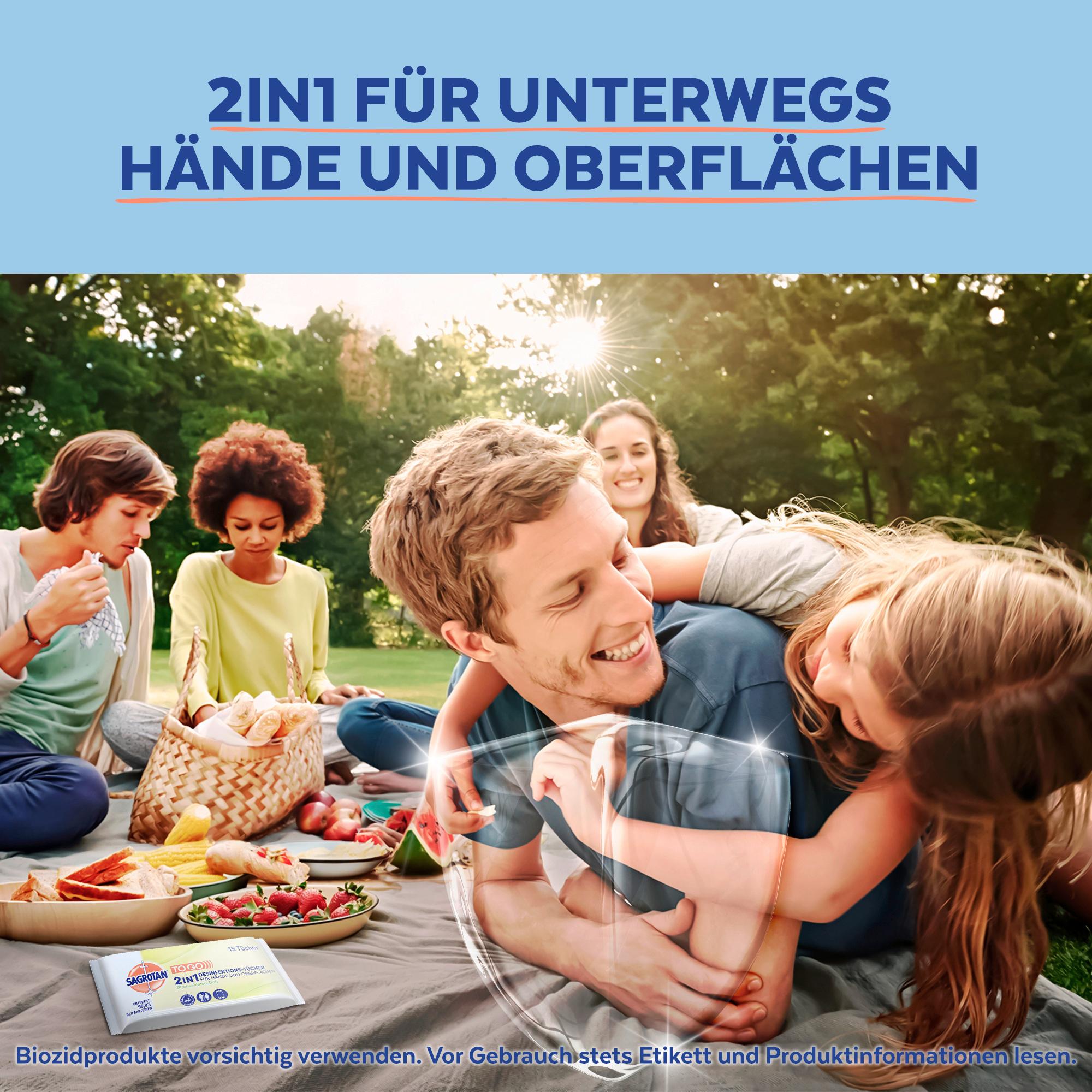 Produktbild Sagrotan 2in1 Desinfektions-Tücher für Hände und Oberflächen 5 von 7
