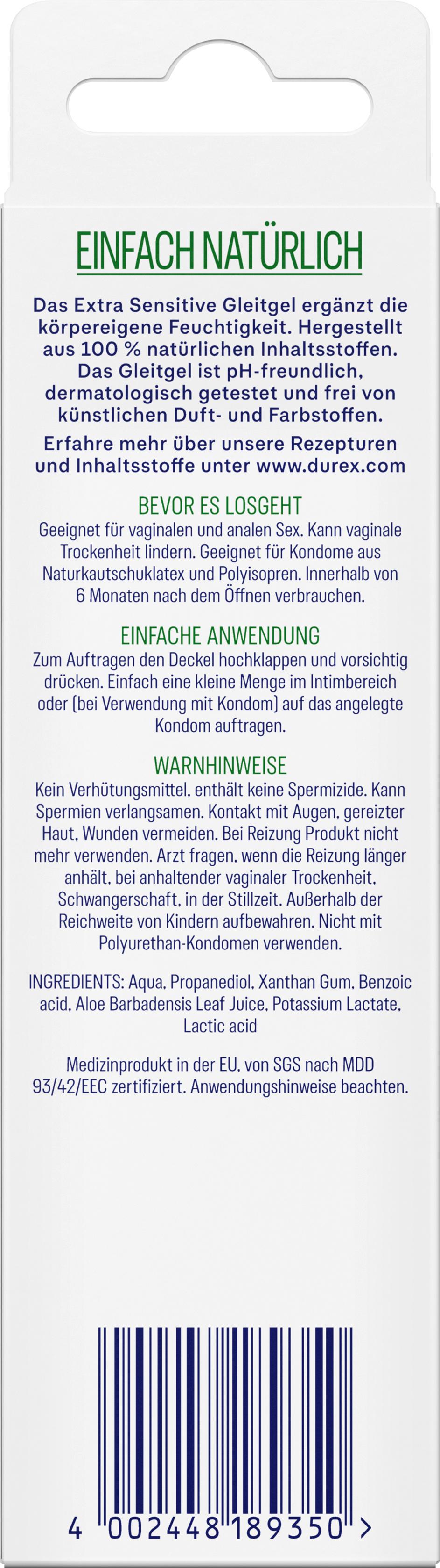 Produktbild Durex Gleitgel Natural Extra Sensitive 4 von 14