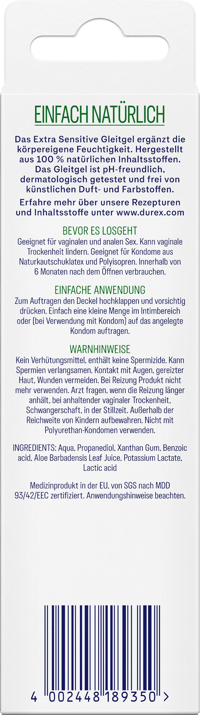 Produktbild Durex Gleitgel Natural Extra Sensitive 3 von 14