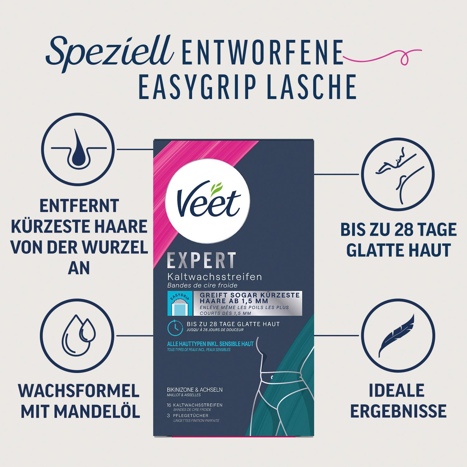 Produktbild Veet Expert Kaltwachssstreifen Bikini und Achseln 9 von 9