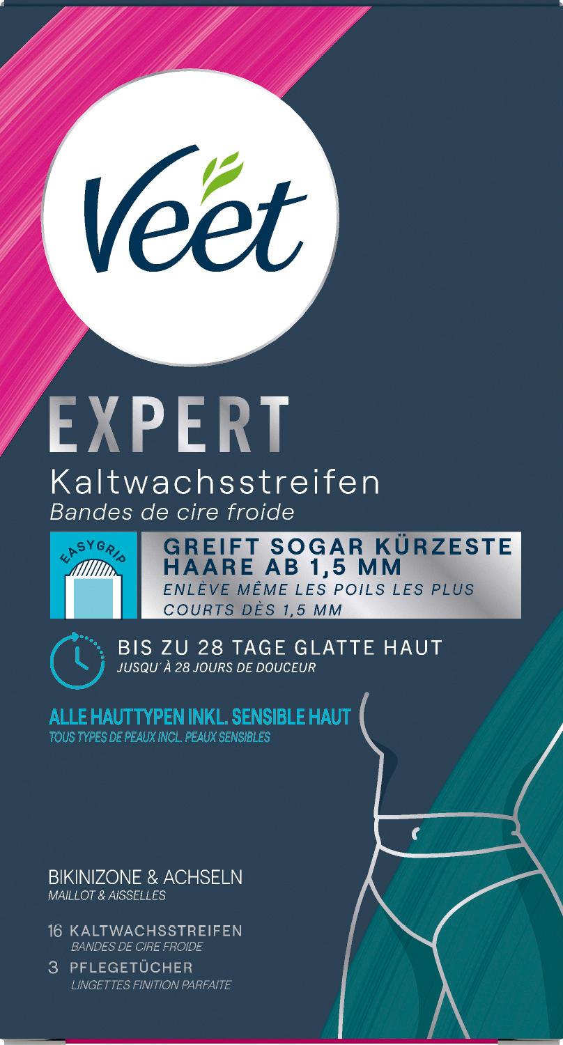 Veet Expert Kaltwachssstreifen Bikini und Achseln