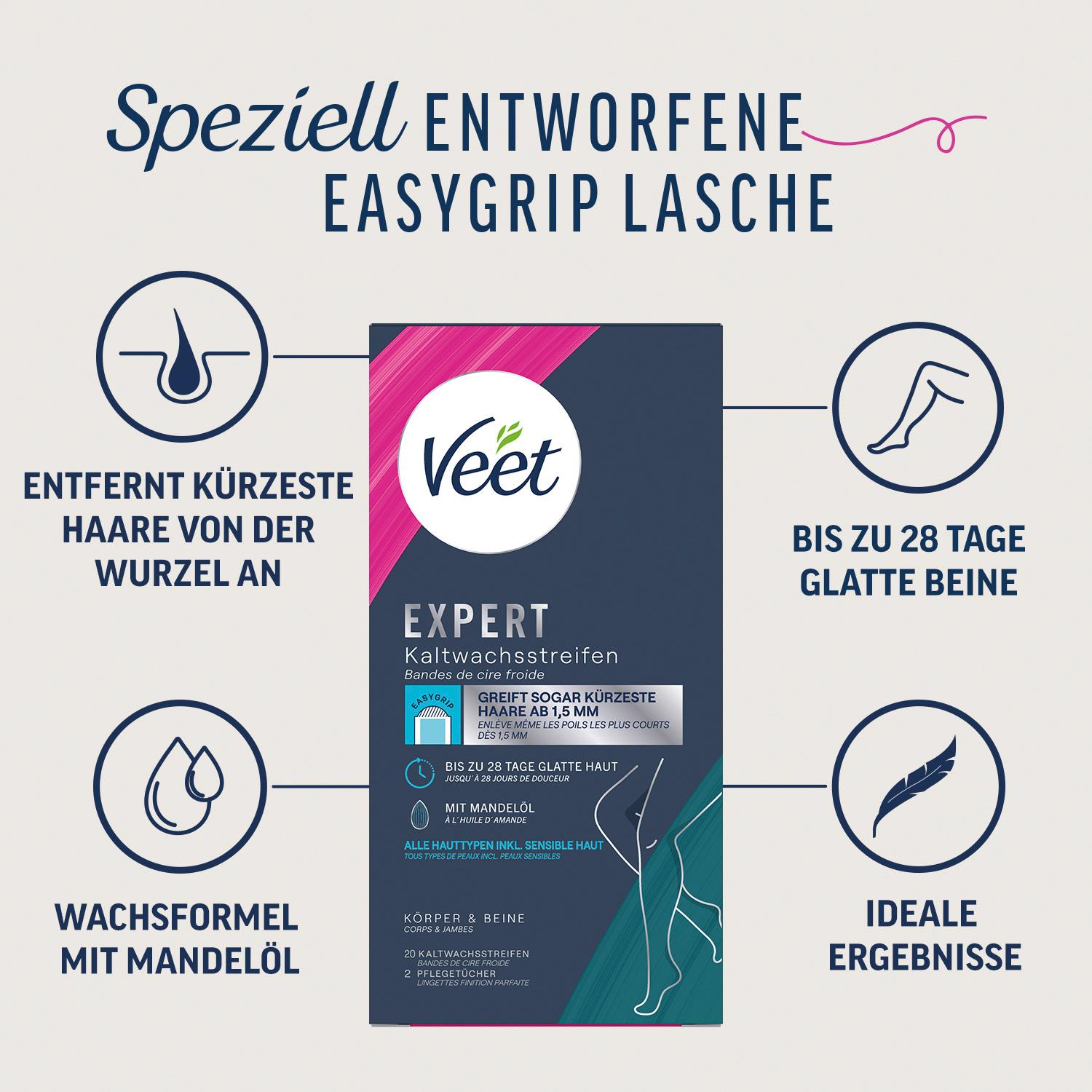 Produktbild Veet Expert Kaltwachsstreifen Beine&Körper 8 von 9