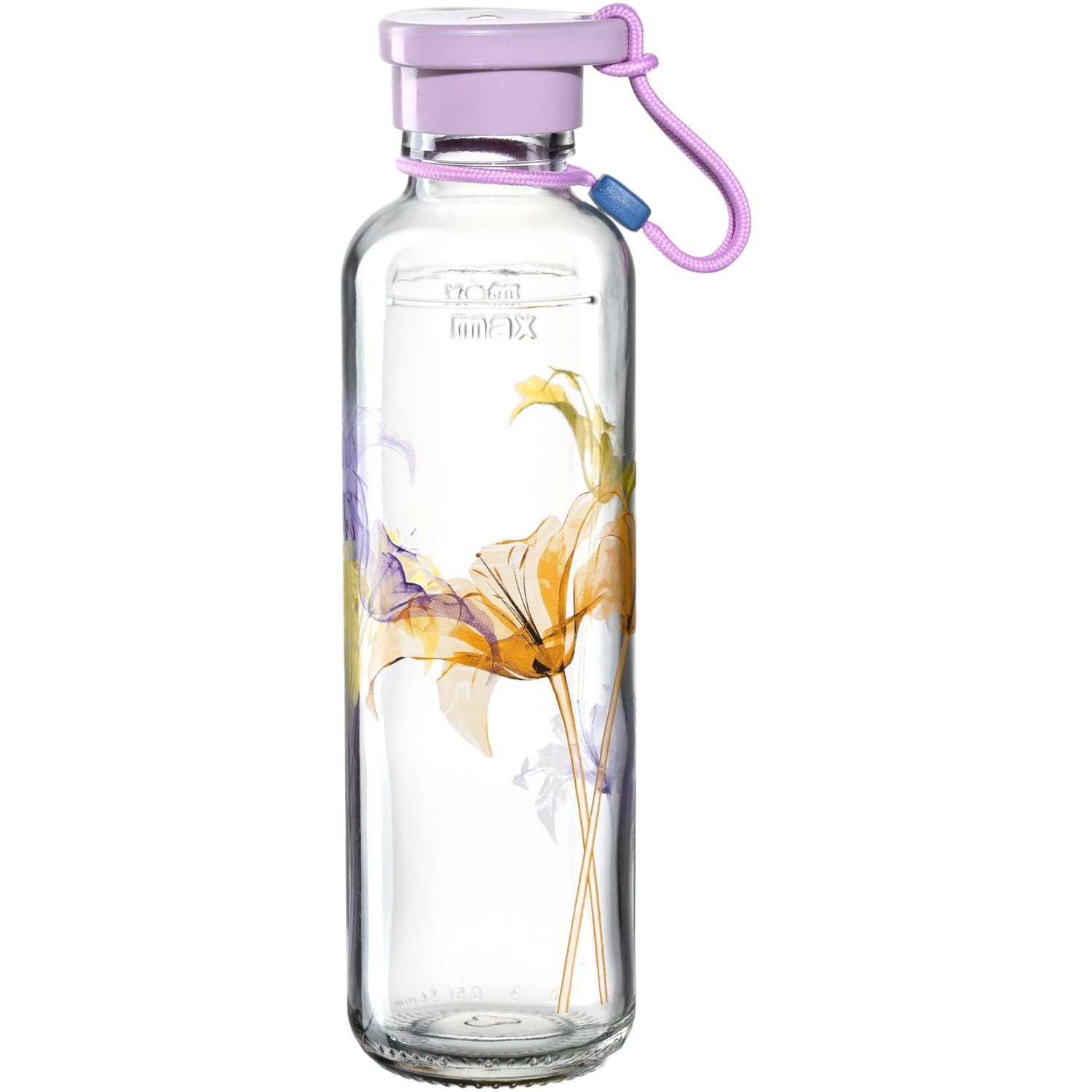 LEONARDO Trinkflasche aus Glas IN GIRO Flower 0,5l