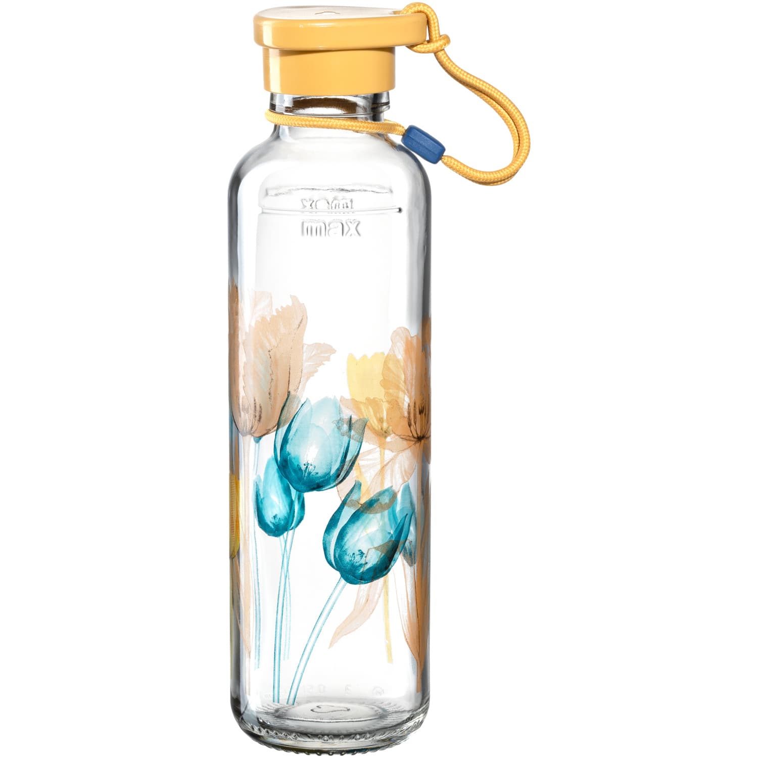 LEONARDO Trinkflasche aus Glas IN GIRO Flower 500ml