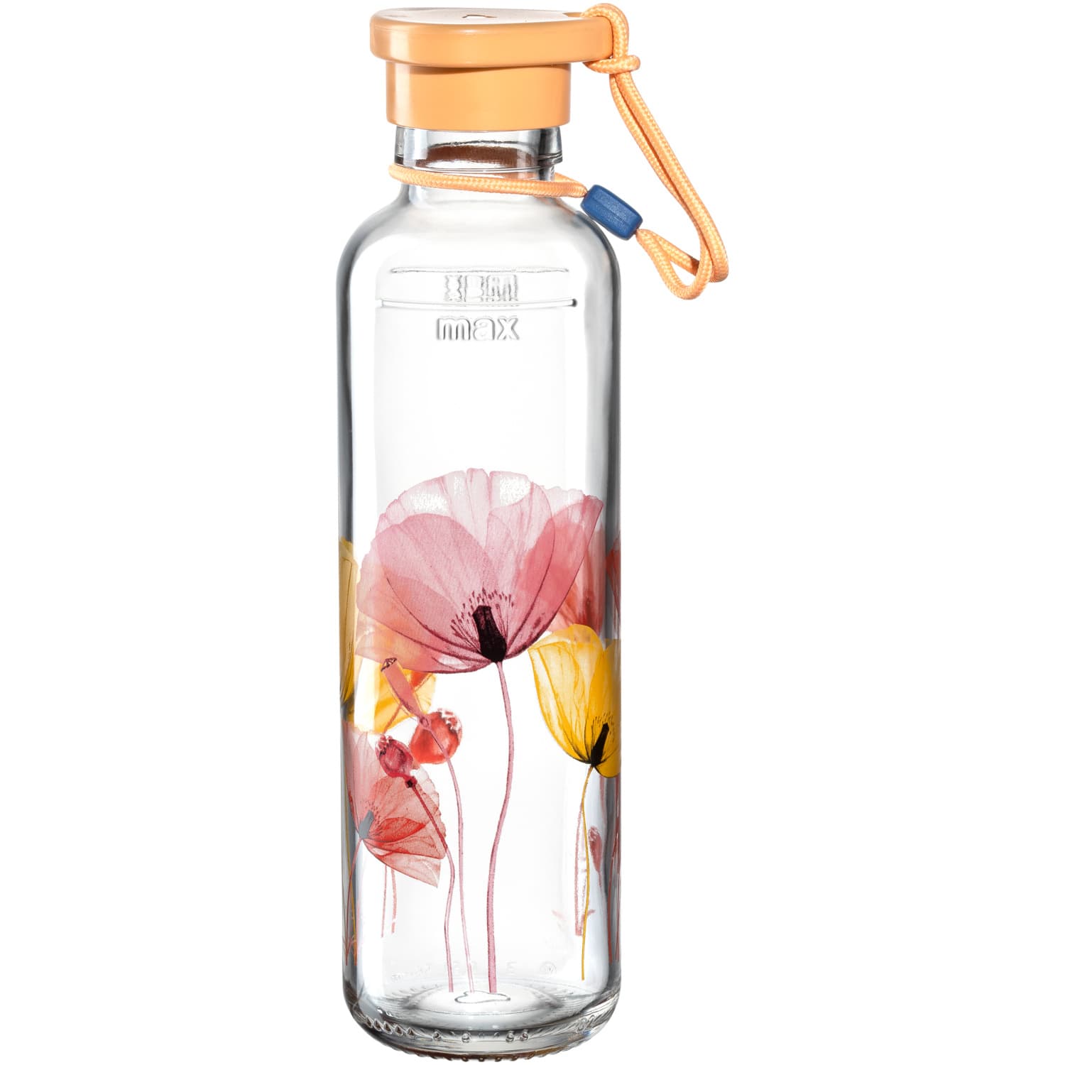 LEONARDO Trinkflasche aus Glas IN GIRO Flower 500ml