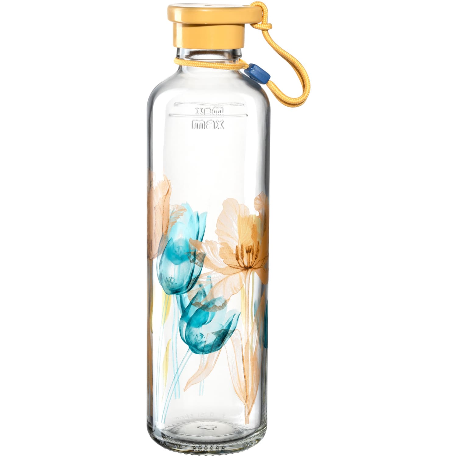 LEONARDO Trinkflasche aus Glas IN GIRO Flower 750ml