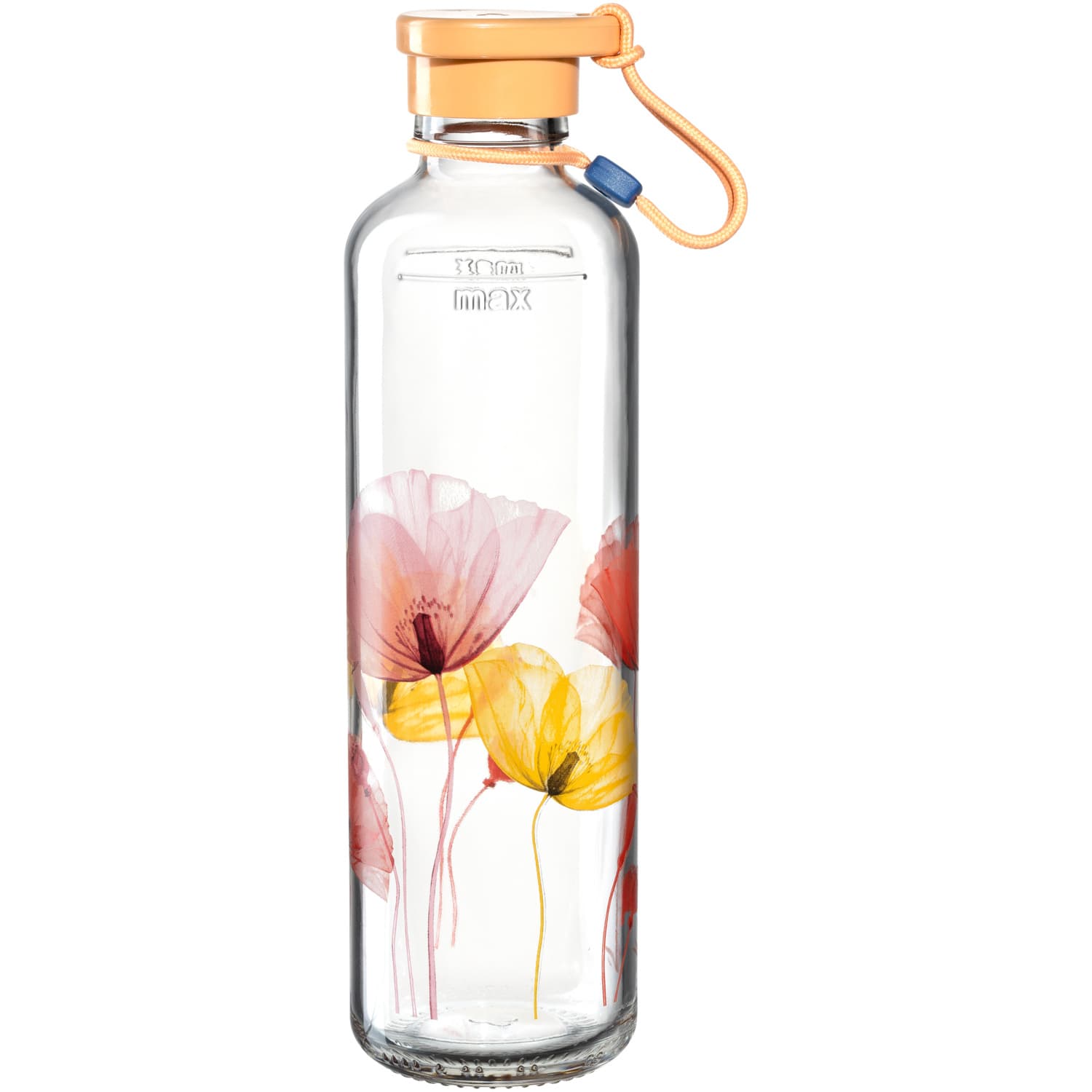 LEONARDO Trinkflasche aus Glas IN GIRO Flower 750ml