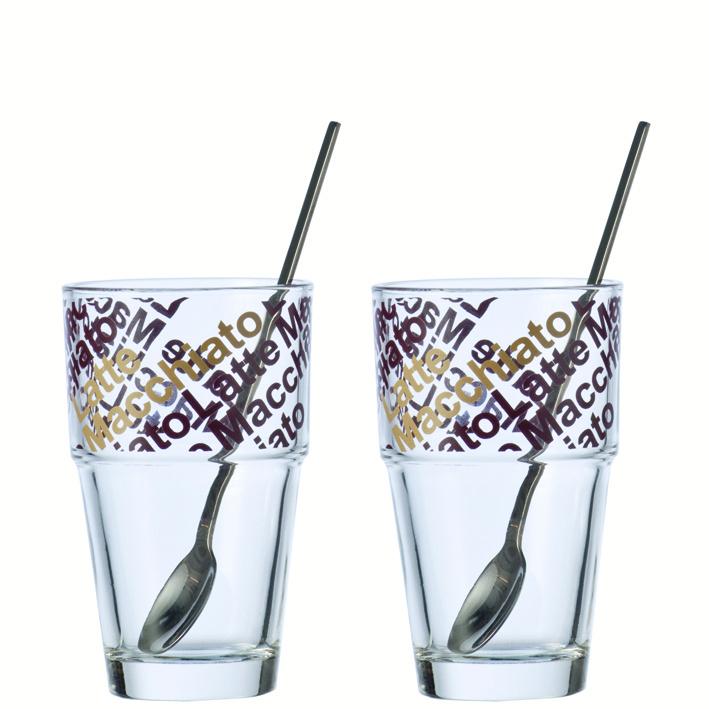 LEONARDO Café Latte Solo mit Löffeln Set 4-tlg