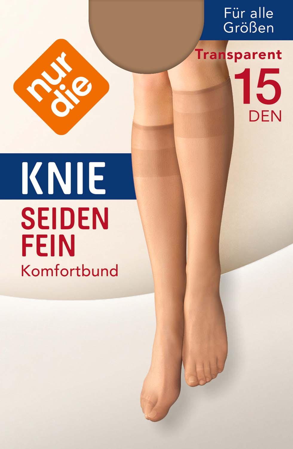 NUR DIE Damen Kniestrümpfe Seidenfein 15 DEN