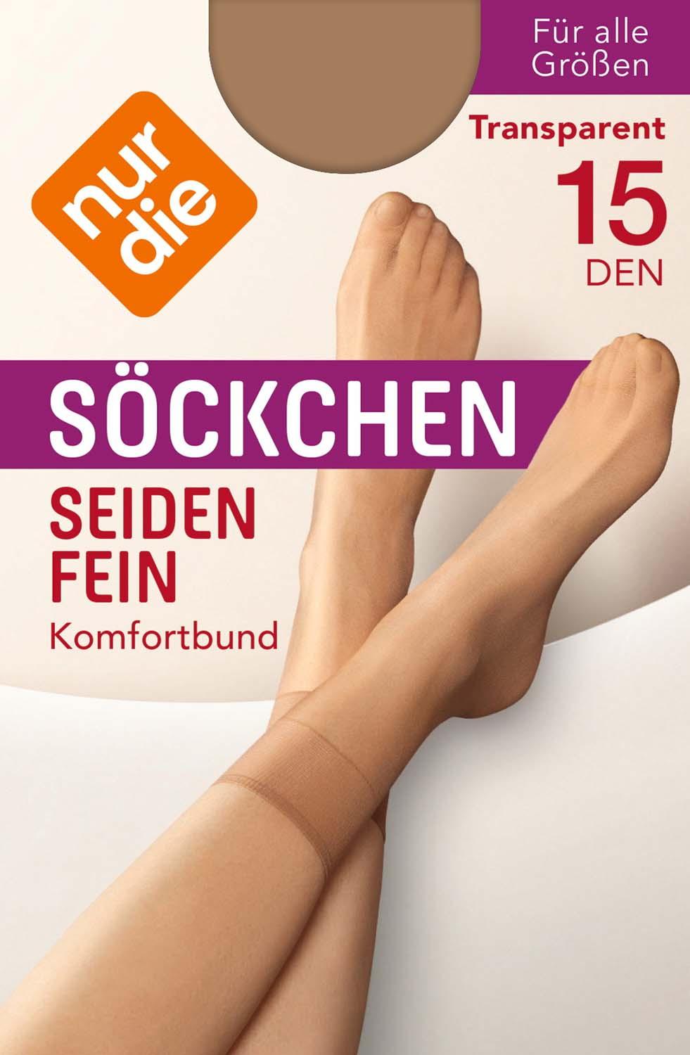 NUR DIE Damen Söckchen Seidenfein 15 DEN