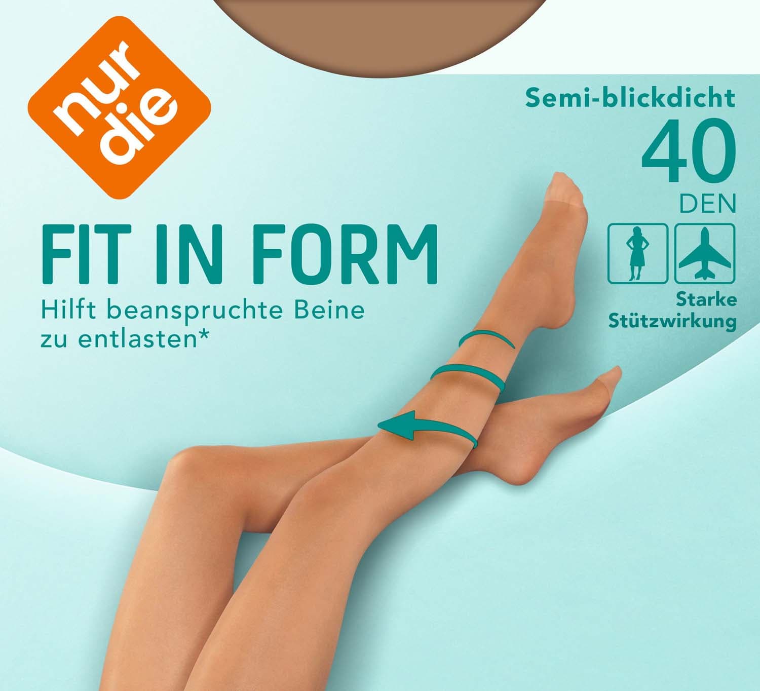 NUR DIE Damen Feinstrumpfhose Fit in Form 40 DEN