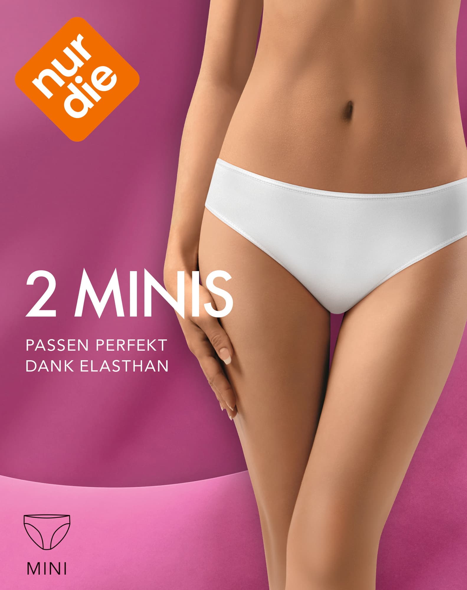 NUR DIE Damen Mini Slip aus Baumwolle 2er Pack