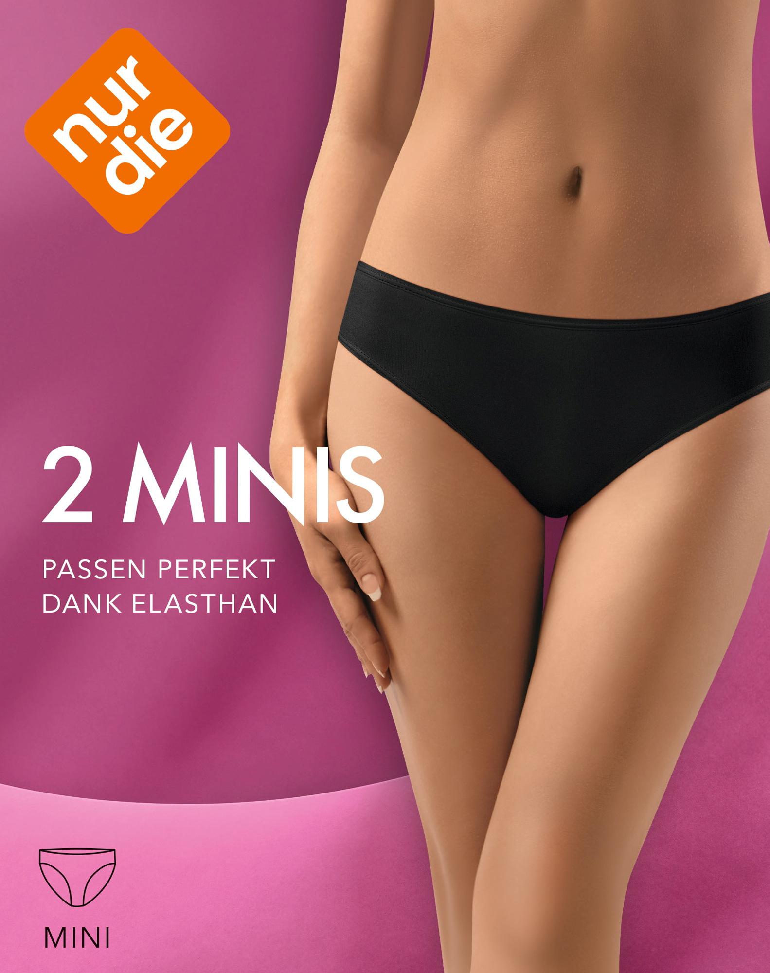 NUR DIE Damen Mini Slip aus Baumwolle 2er Pack