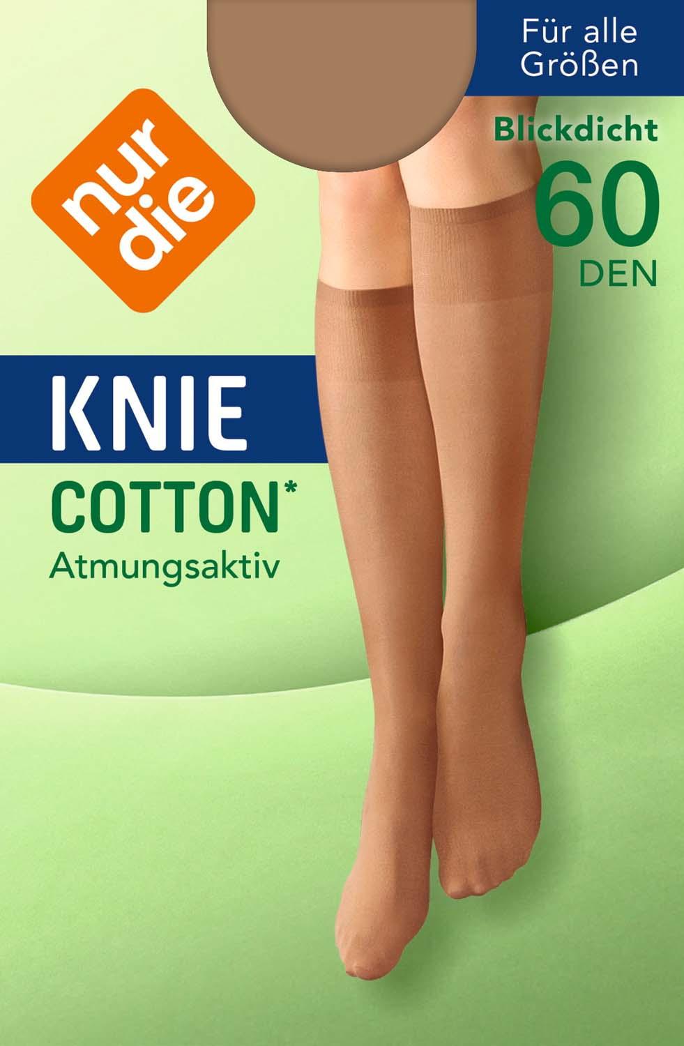 NUR DIE Damen Kniestrümpfe Cotton Sensation 60 DEN