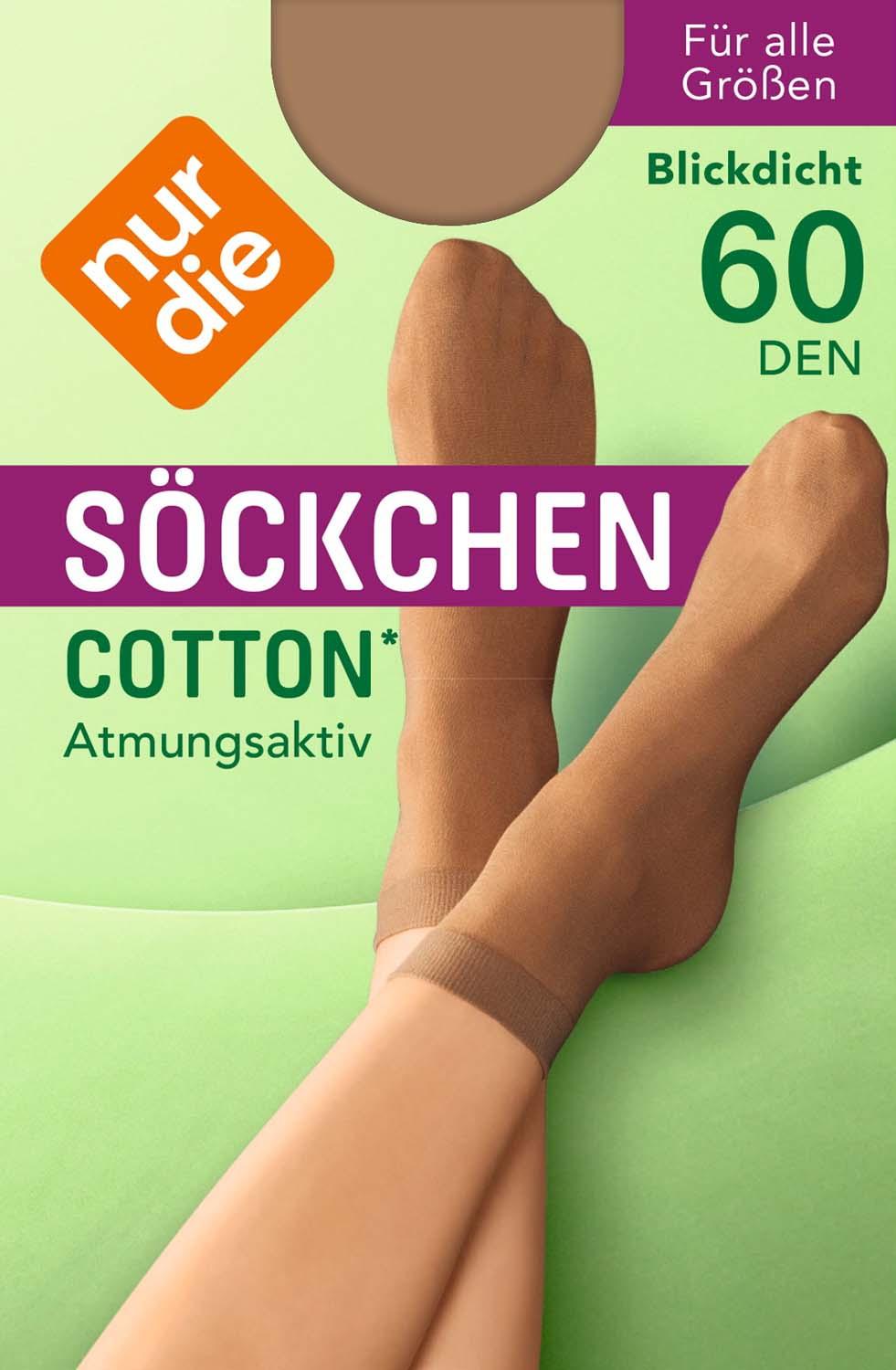 NUR DIE Damen Söckchen Cotton Sensation 60 DEN
