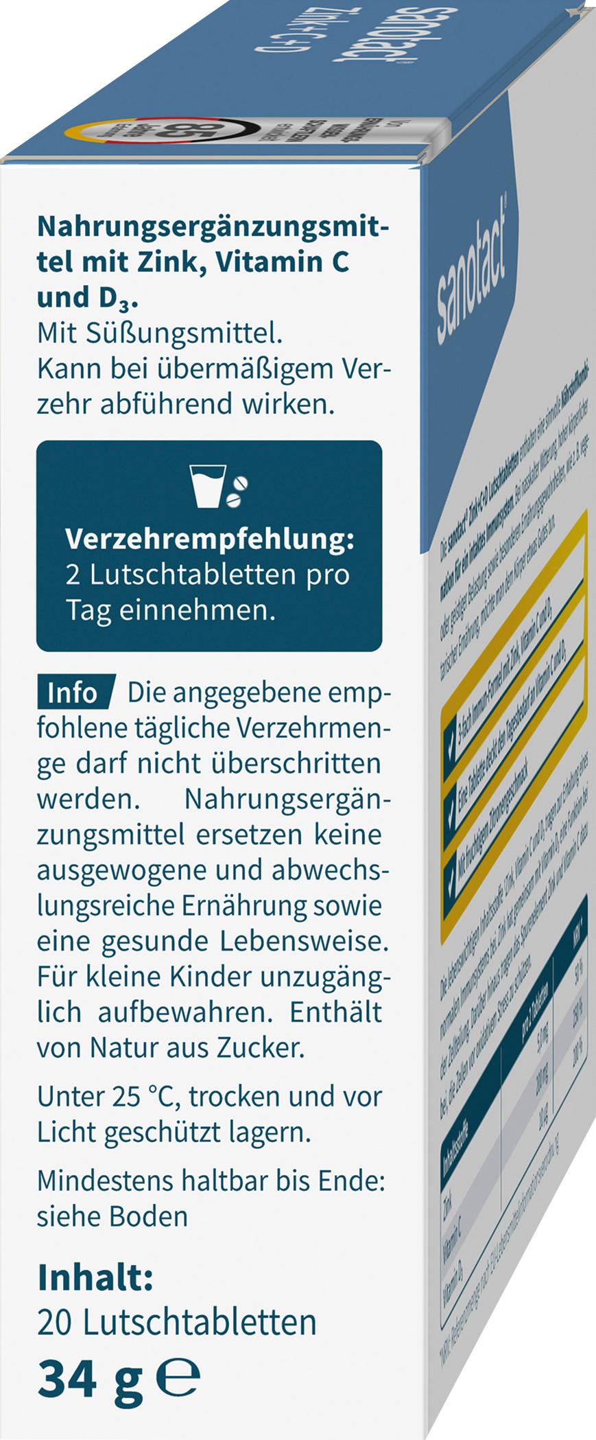 Produktbild sanotact Zink + C + D Lutschtabletten 6 von 7