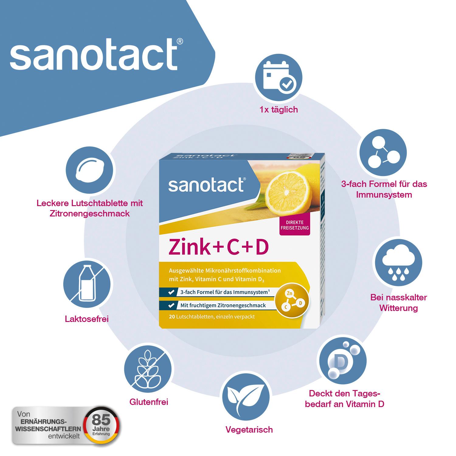 Produktbild sanotact Zink + C + D Lutschtabletten 7 von 7