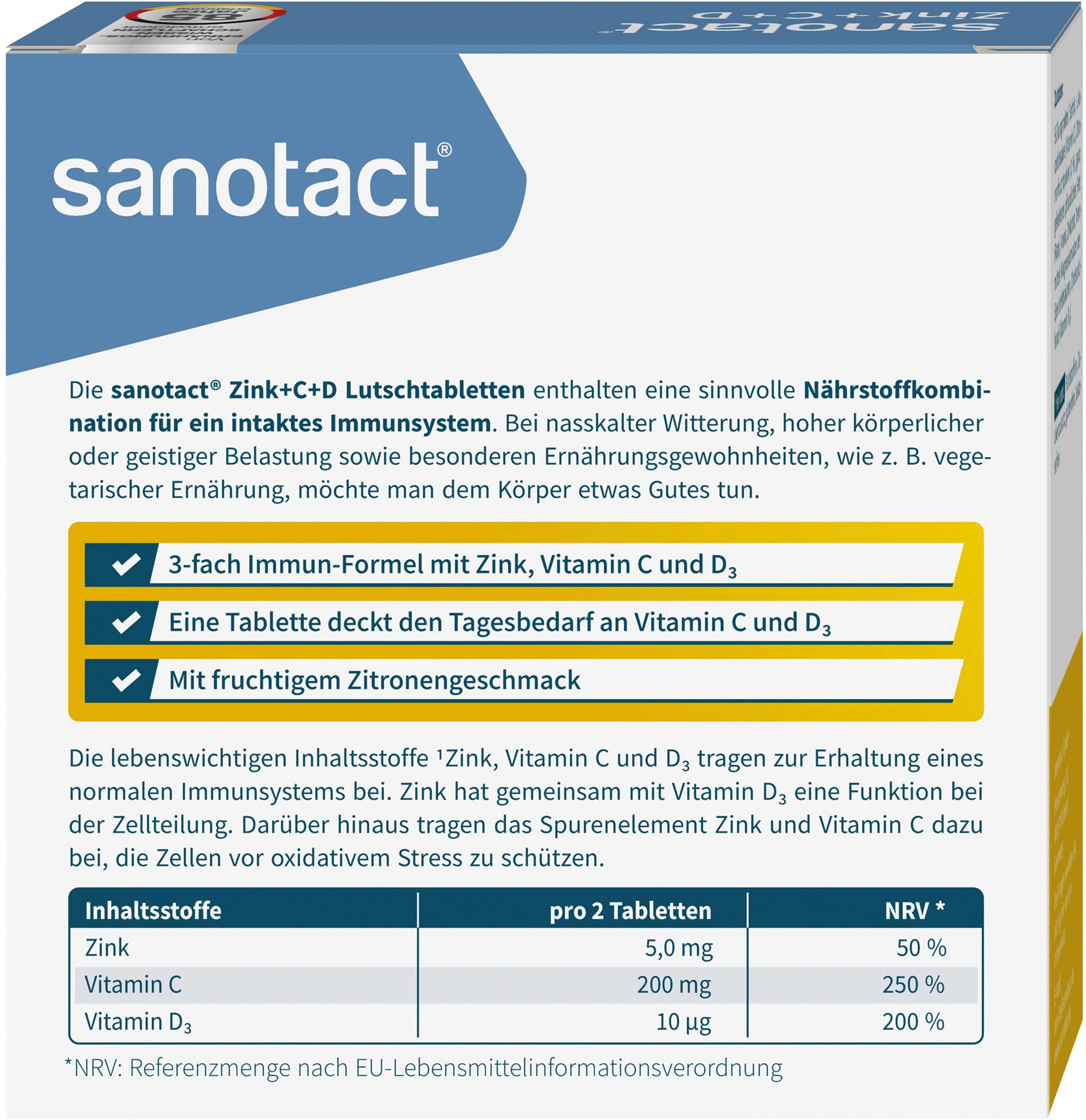 Produktbild sanotact Zink + C + D Lutschtabletten 2 von 7