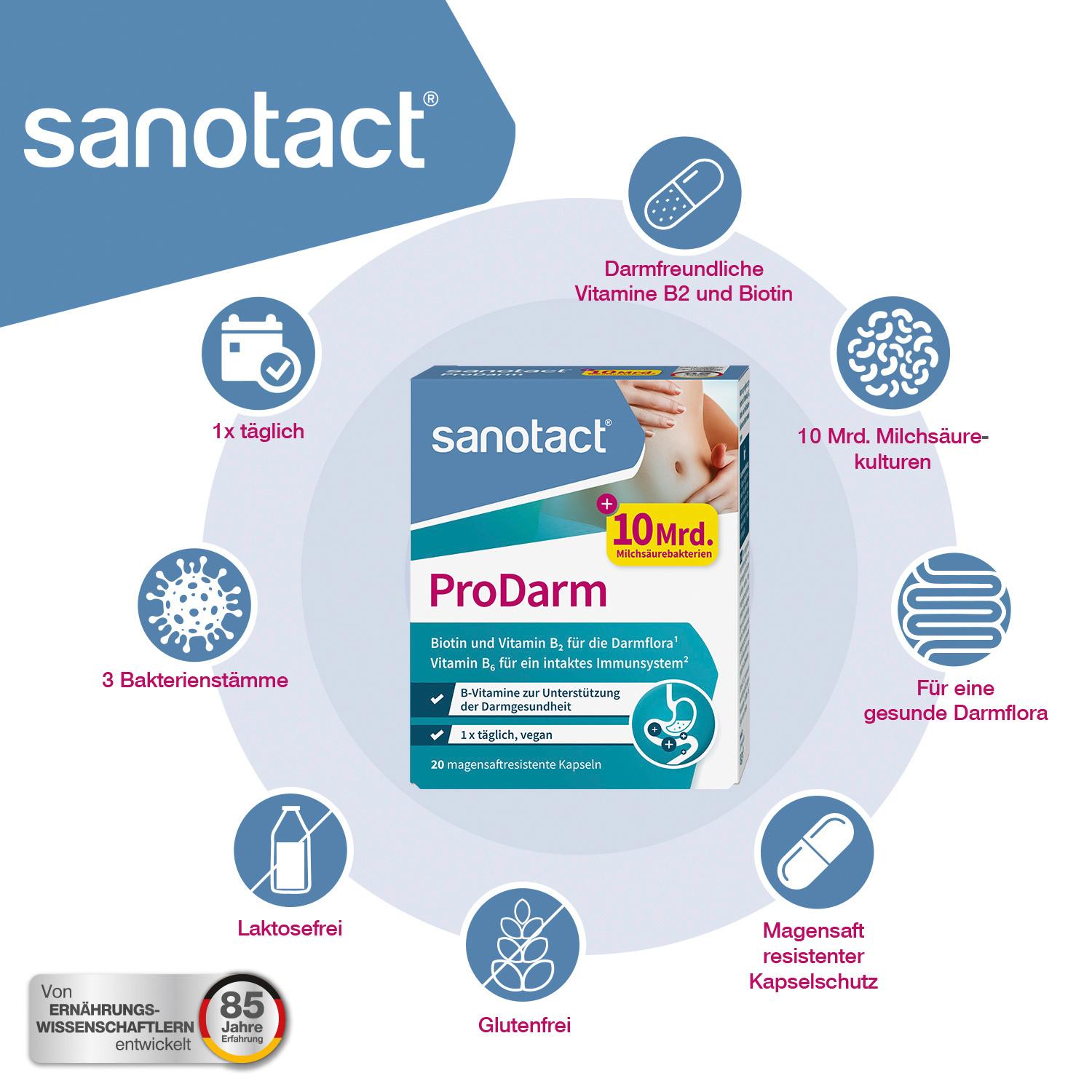 Produktbild sanotact ProDarm Kapseln 10 Milliarden Milchsäurekulturen 6 von 7