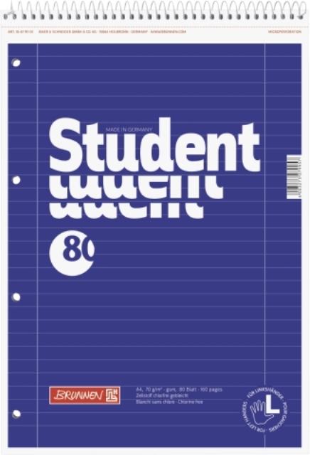 BRUNNEN Collegeblock Linkshänder A4 Lineatur 27 Premium
