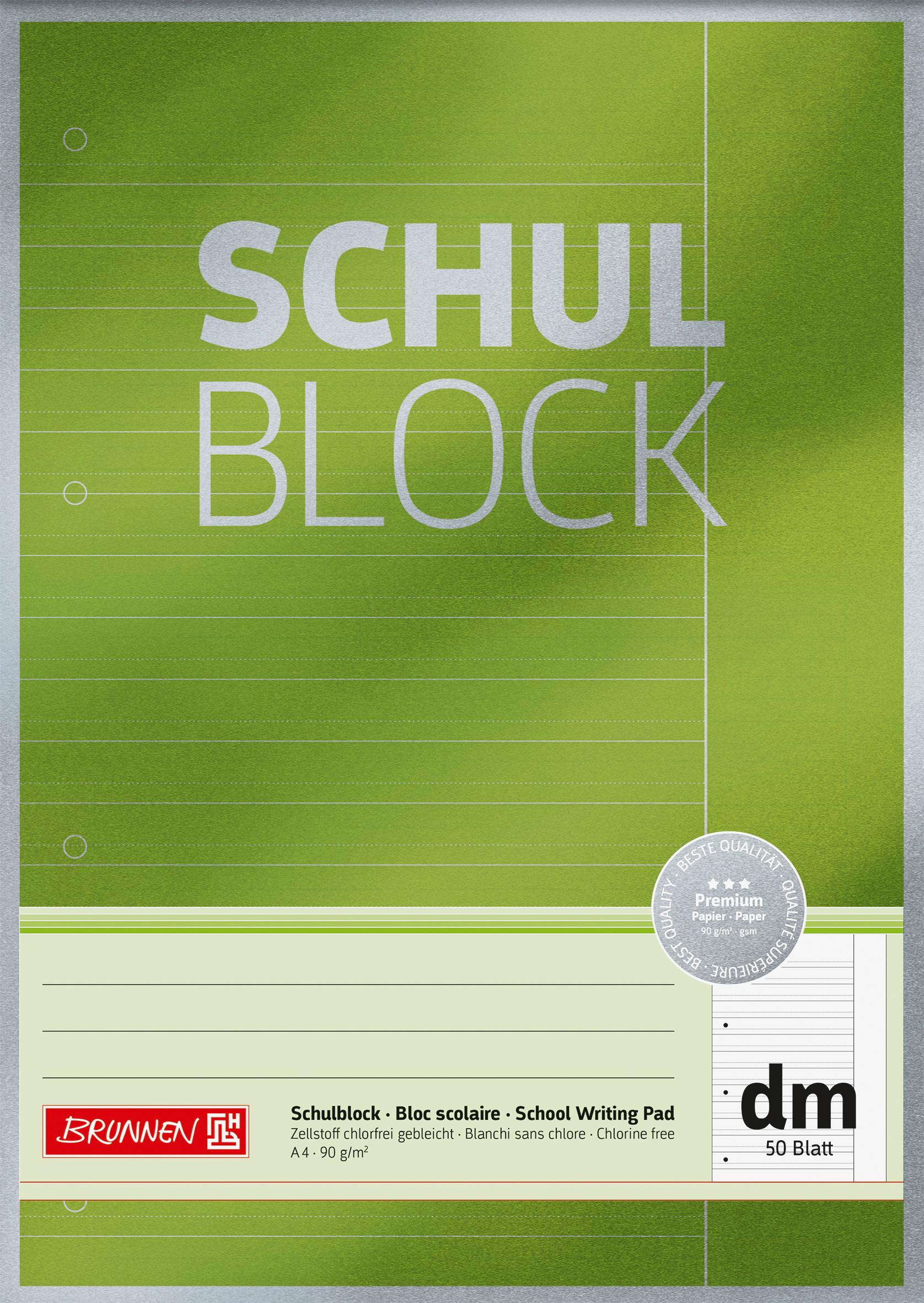 BRUNNEN Schulblock A4 Lineatur dm Premium