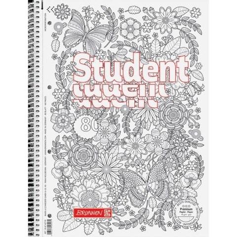 BRUNNEN Collegeblock Student ZENart Floral A4 80 Blatt Lineatur 28