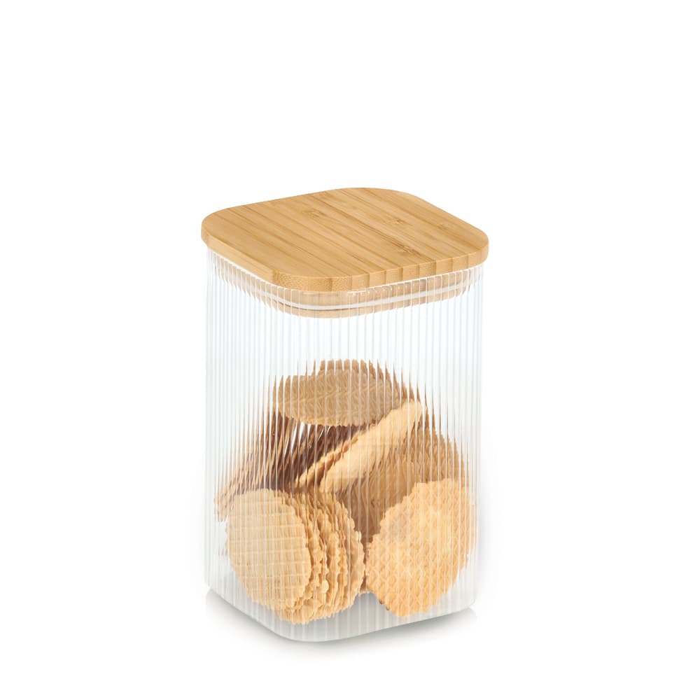 Produktbild zeller Vorratsglas mit Bambusdeckel eckig 1,1l 2 von 2