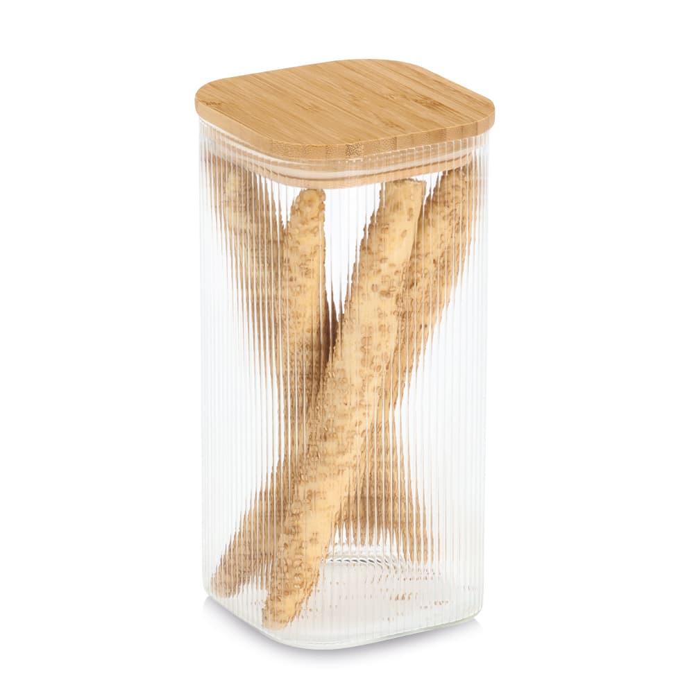 Produktbild zeller Vorratsglas mit Bambusdeckel eckig 1,5l 3 von 3