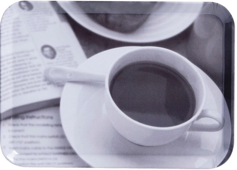 zeller Tablett aus Melamin Kaffee-Design 30,5x22cm