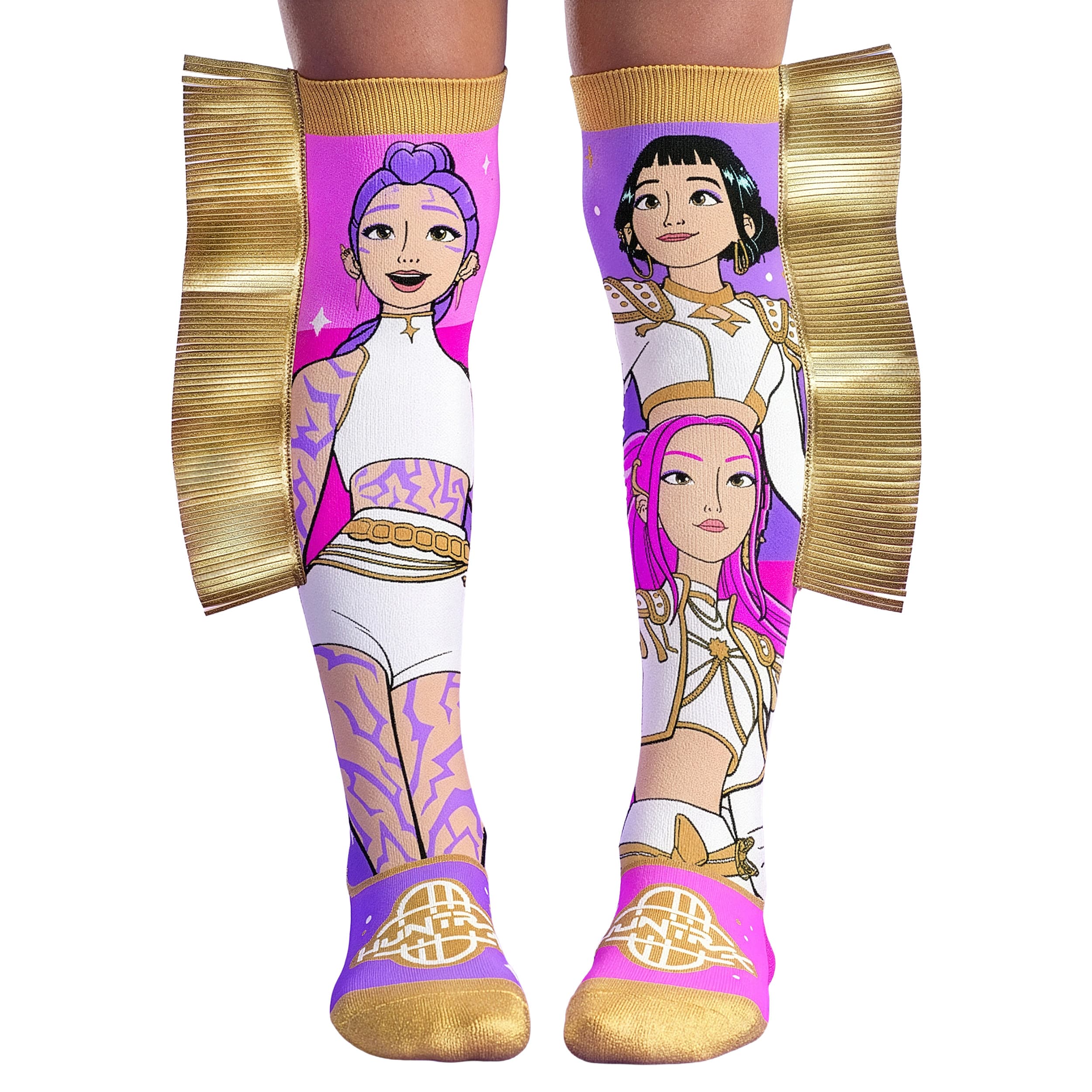 MADMIA - KPop Demon Hunter Golden Socken mit 3D-Applikationen, Alter: 6-99 Jahre