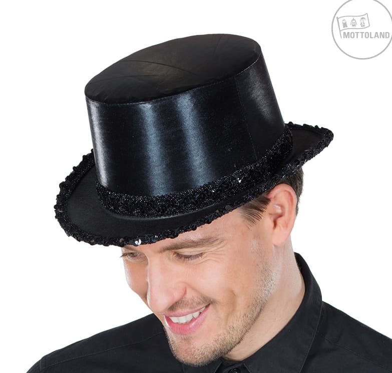 Mottoland - 41488814 - Zylinder Paillettenband schwarz