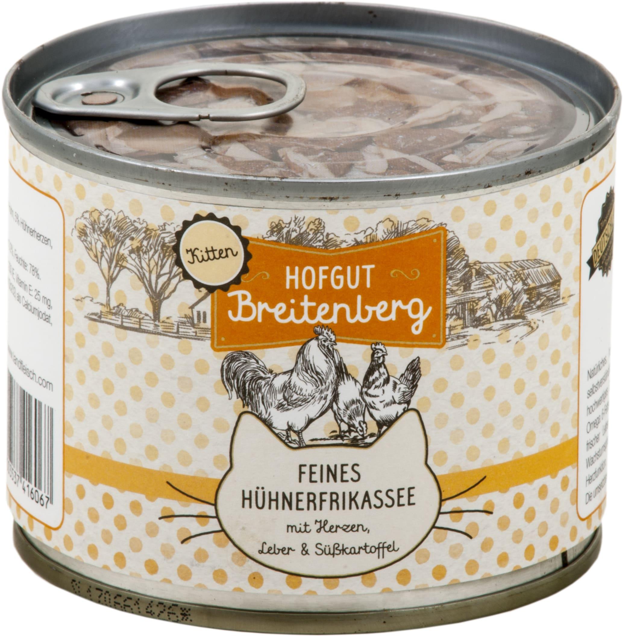 Hofgut Breitenberg Katzennassfutter Kitten Hühnerfrikassee 180g