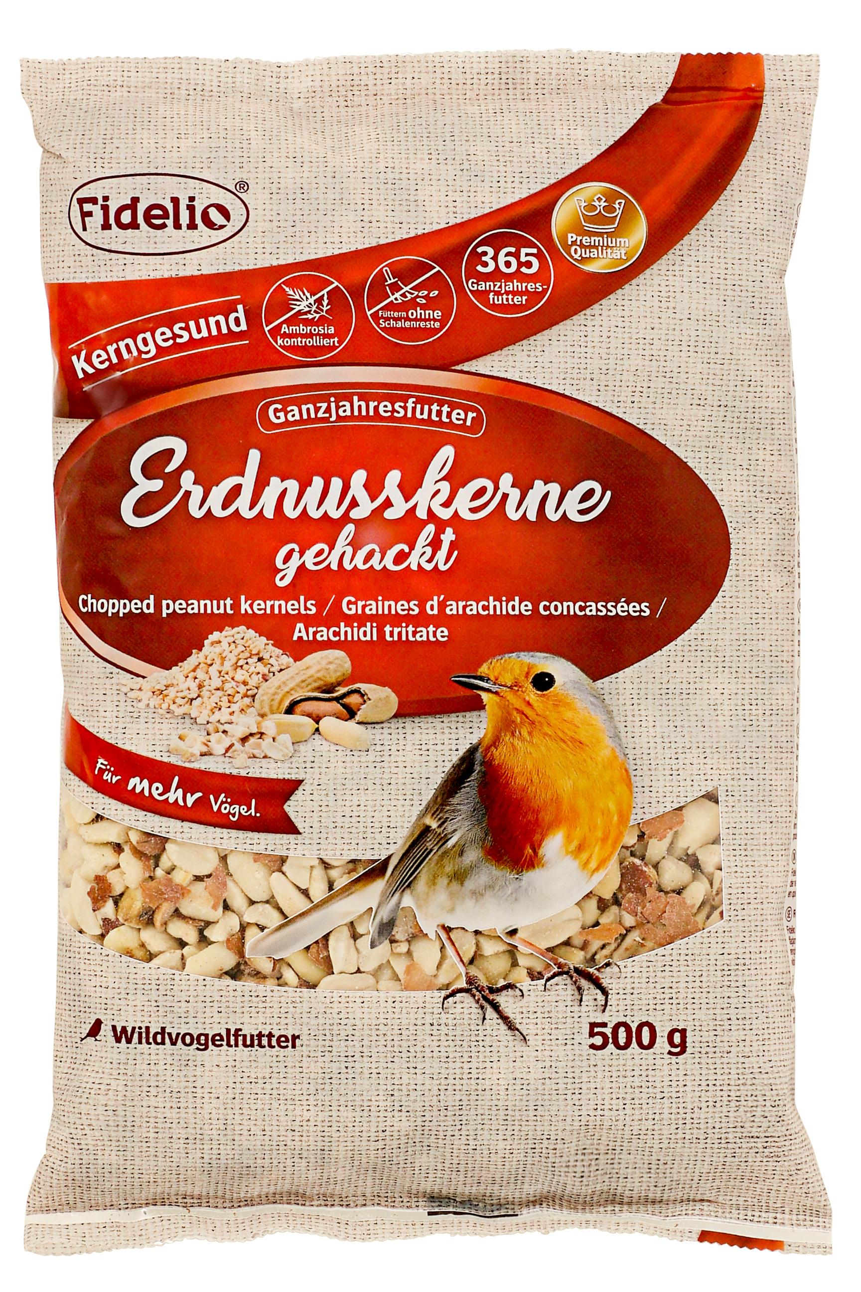 Fidelio Wildvogelfutter Erdnüsse gehackt 500g