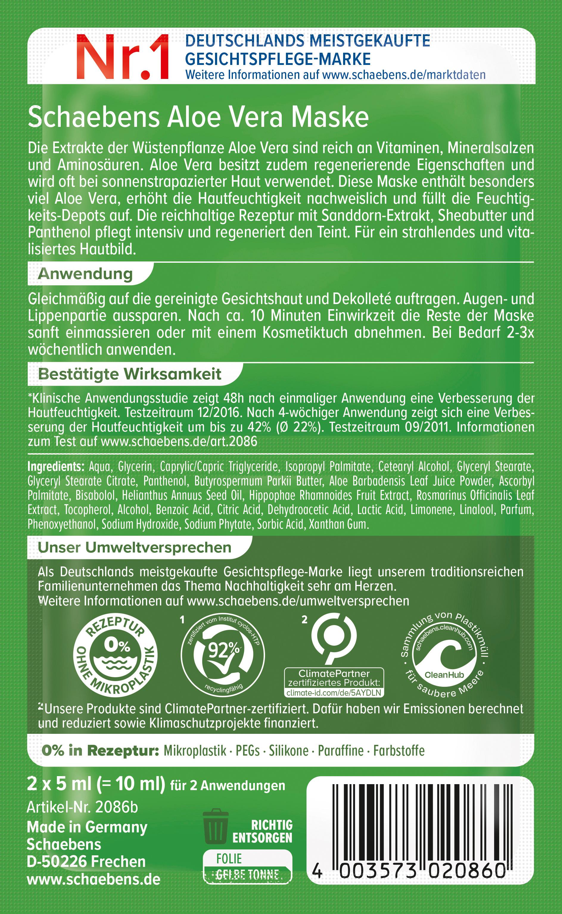Produktbild Schaebens Aloe Vera Maske 2 von 2