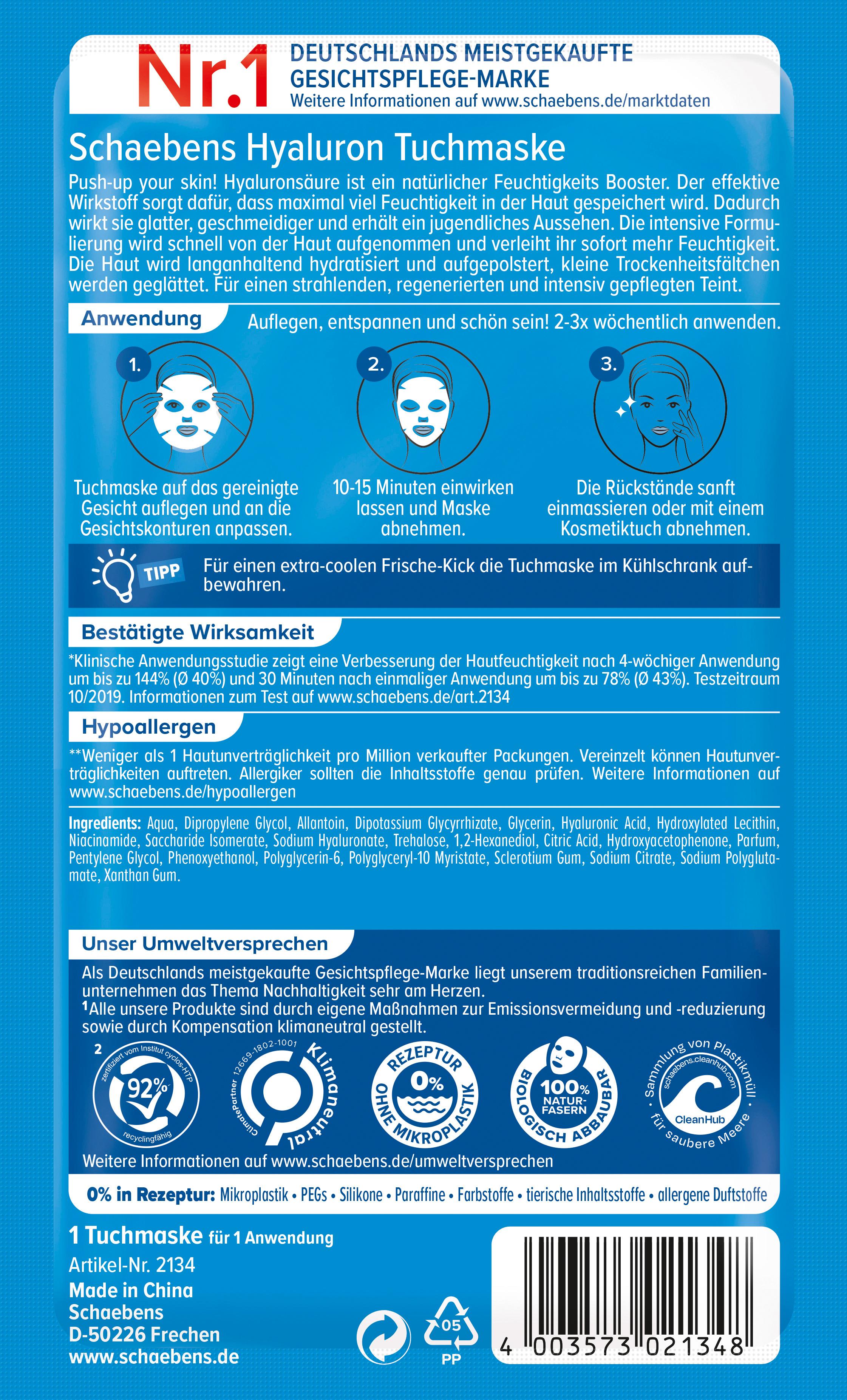 Produktbild Schaebens Hyaluron Tuchmaske 2 von 2