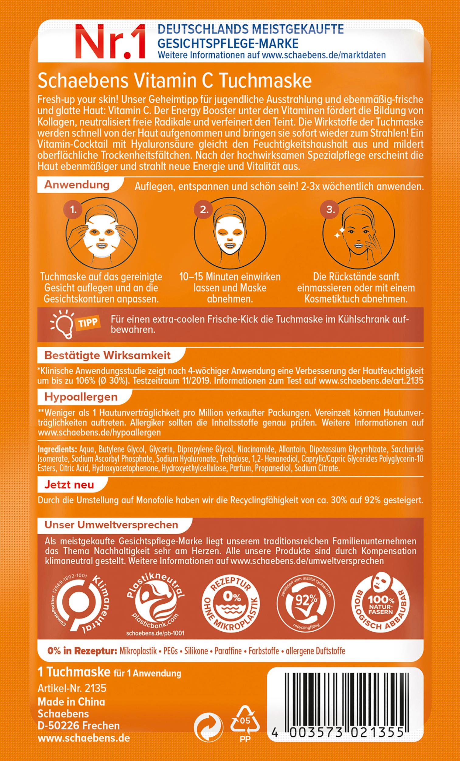 Produktbild Schaebens Vitamin C Tuchmaske 2 von 2