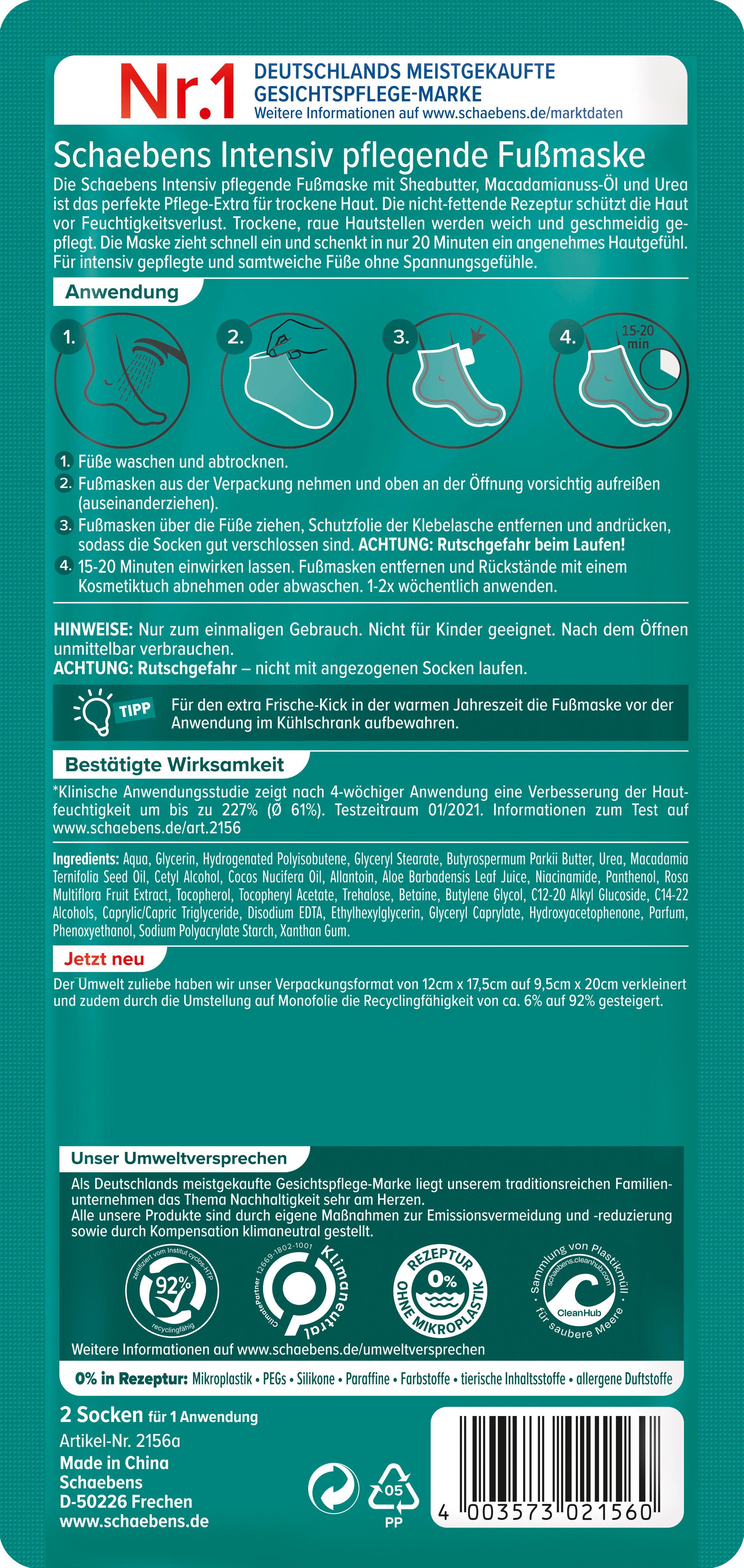 Produktbild Schaebens Intensiv pflegende Fußmaske 2 von 2