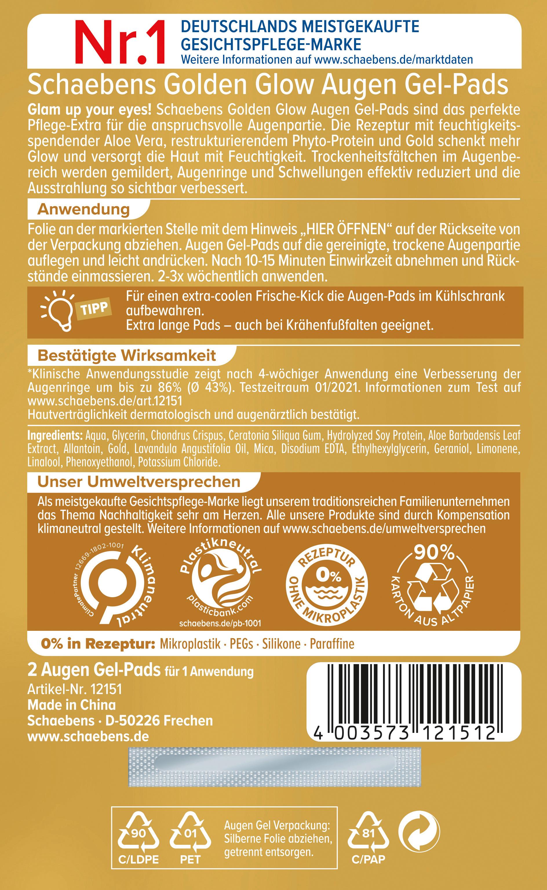 Produktbild Schaebens Golden Glow Augen Gel-Pads 2 von 2