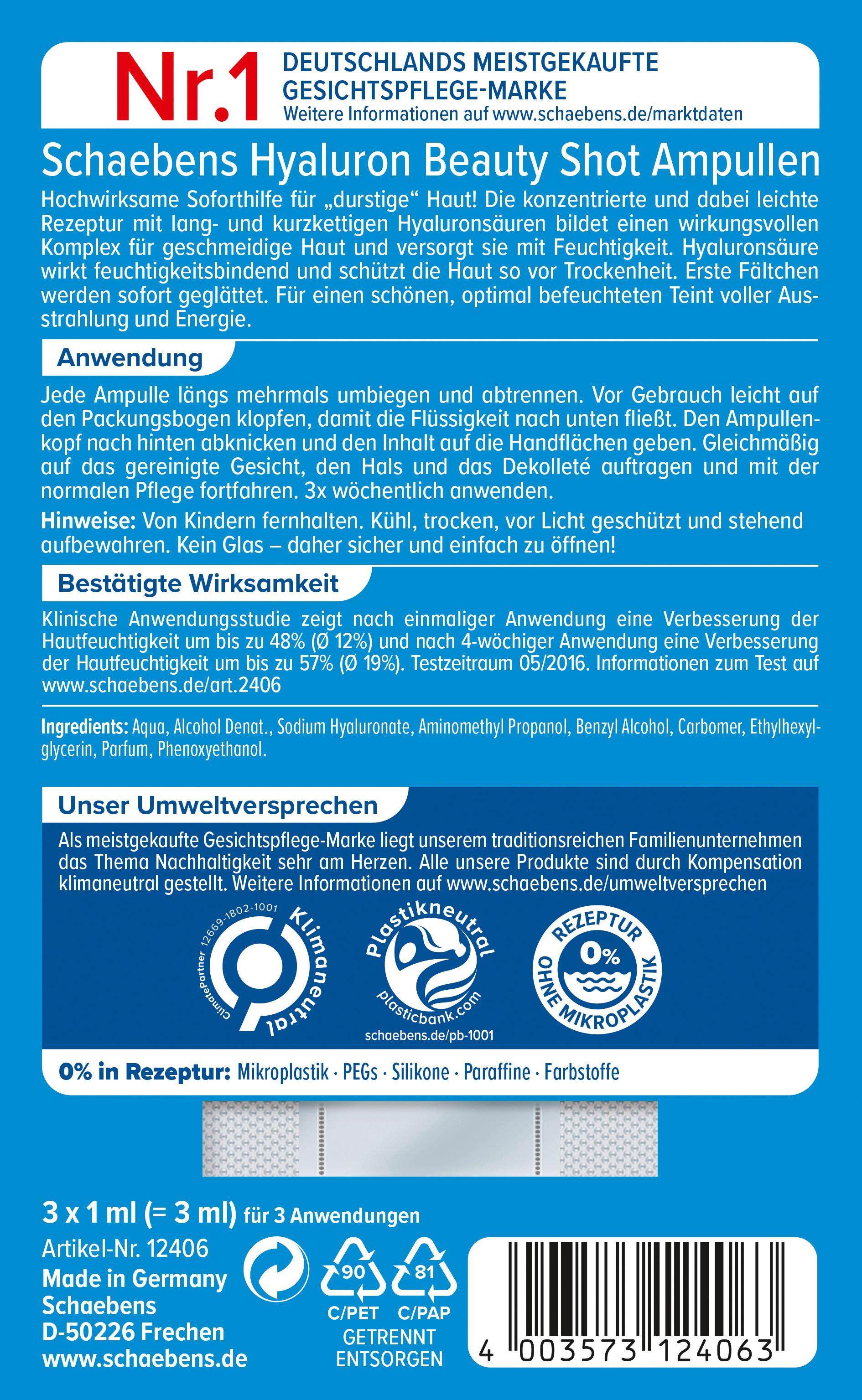 Produktbild Schaebens Hyaluron Beauty Shot 3 x 1 2 von 2