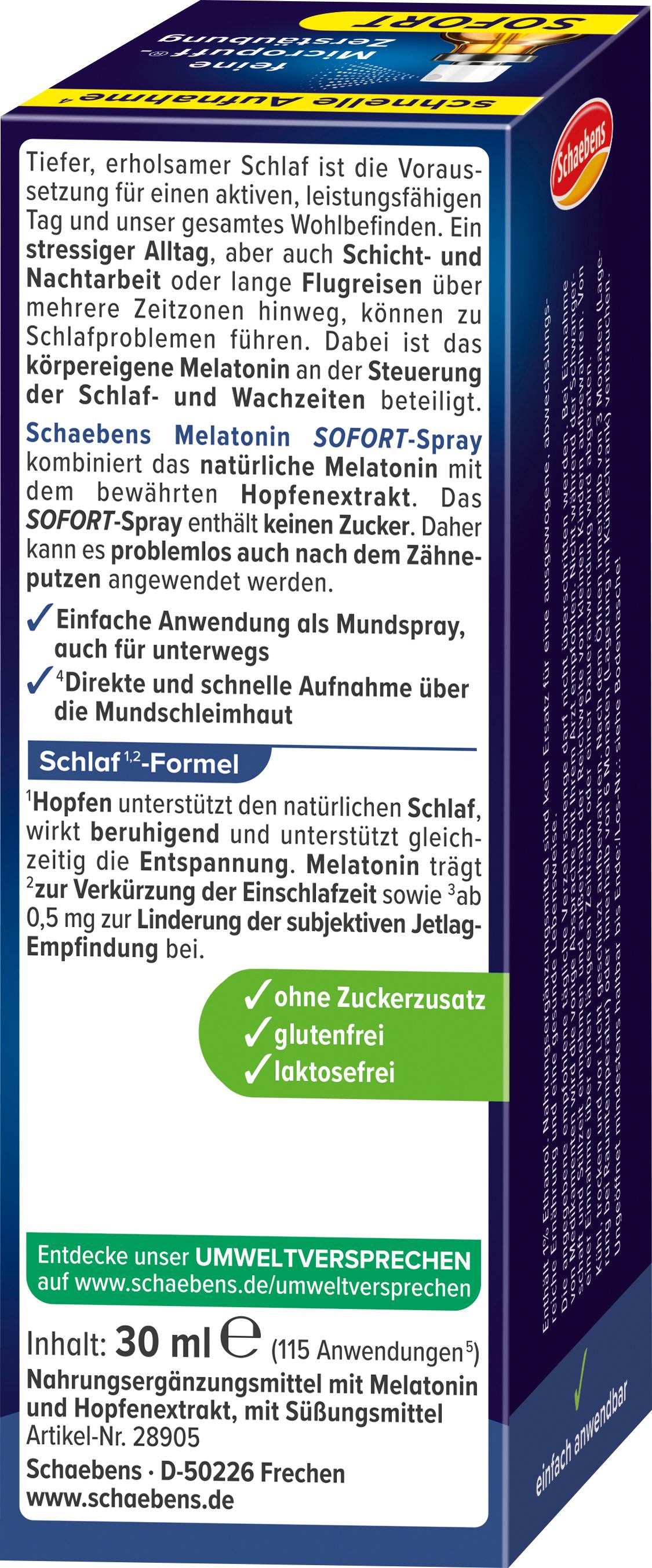 Produktbild Schaebens Melatonin SOFORT-SPRAY 2 von 5