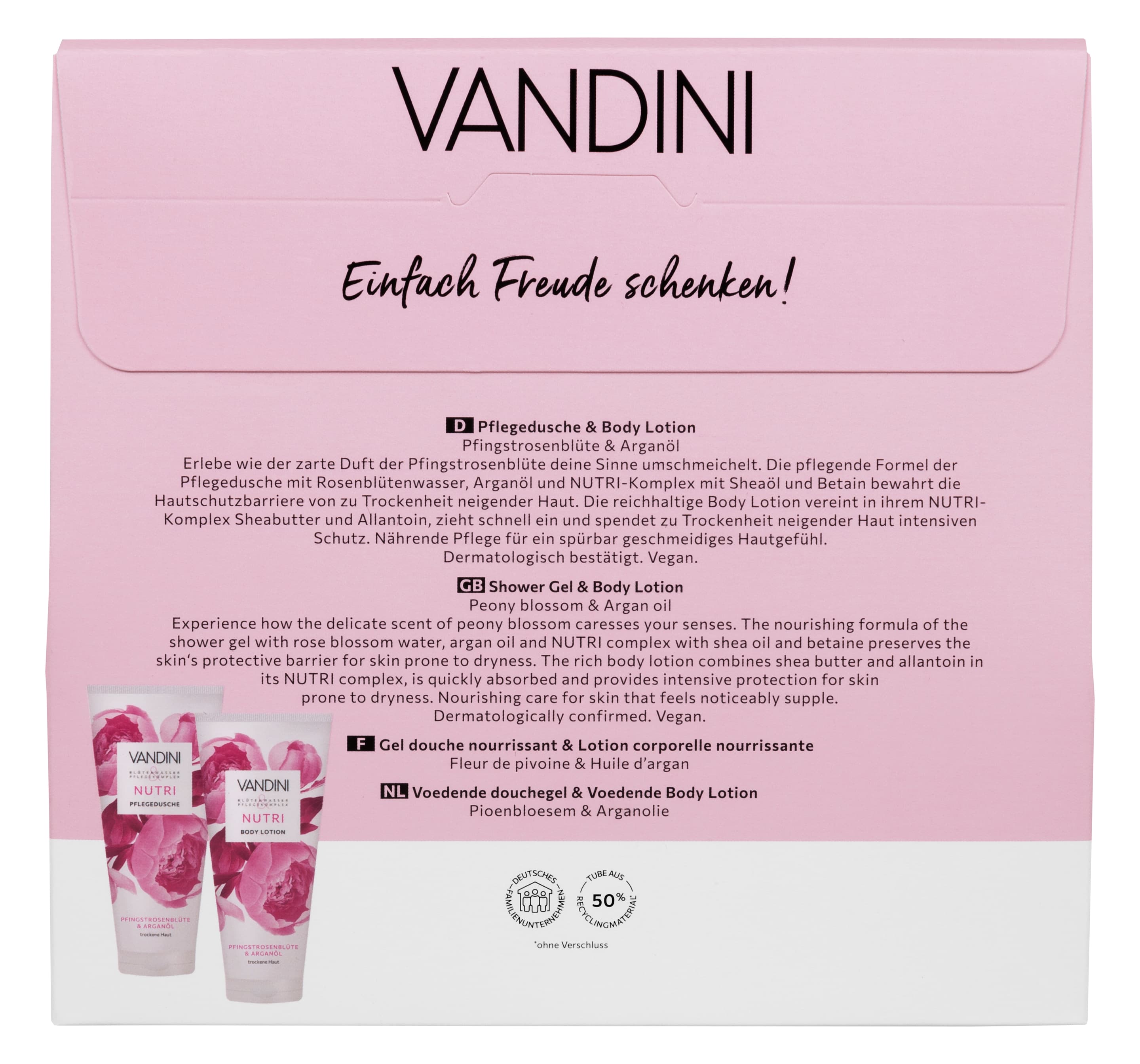 Produktbild VANDINI Nutri Pfingstrosenblüte & Arganöl Geschenkpackung 2 von 2